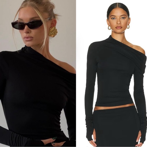 NWT helsa black off shoulder top - small - Picture 9 of 10